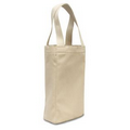 10oz Cotton Canvas Two Wine Bottle Tote